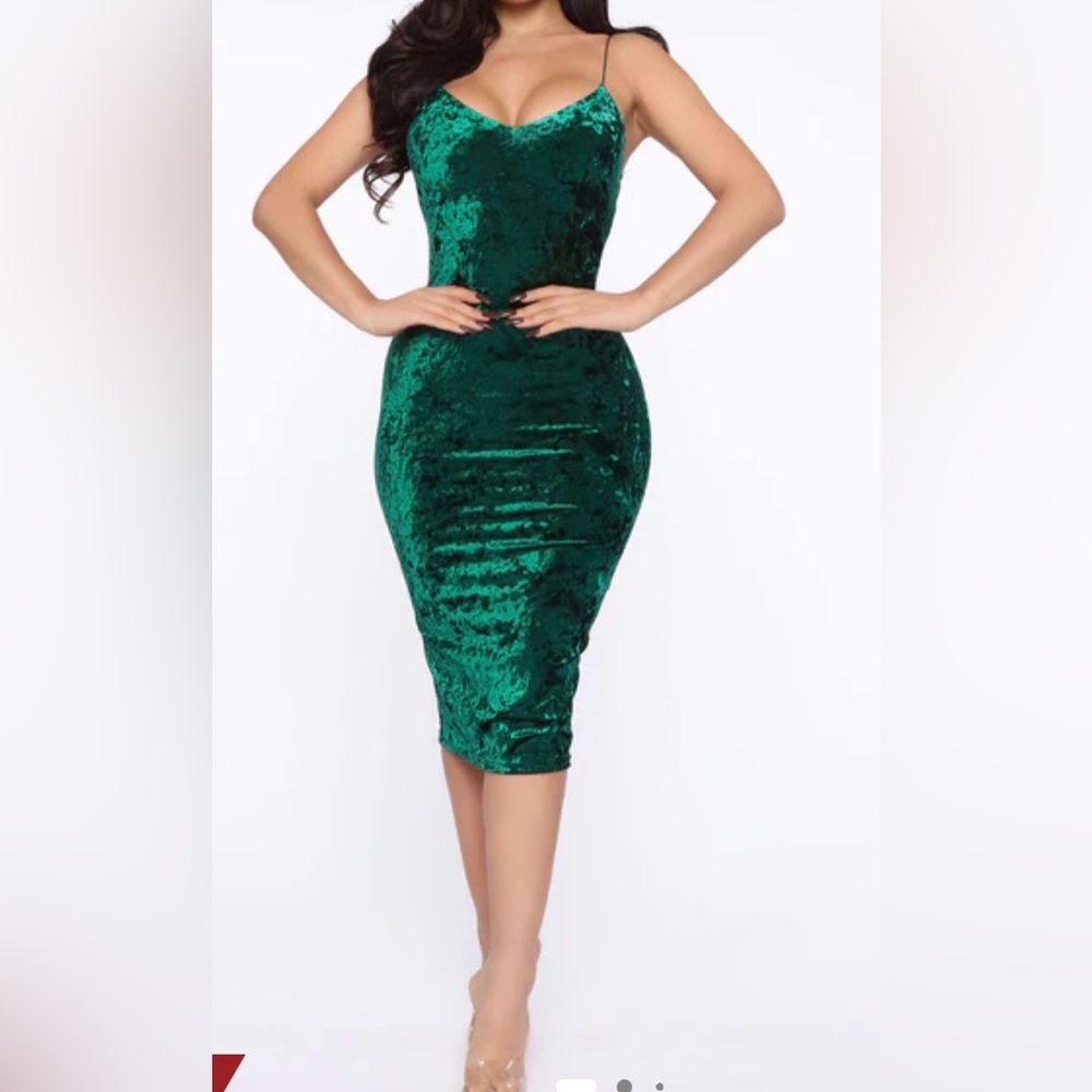 Fashion Nova Strapless Green Dress